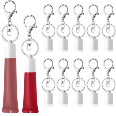 Sureio 10 Pieces Keychain Cap Lip Balm Cap 0.35 oz and 0.5 oz Key Chain Portable Lip Balm Keychain Cover Lip Replacement Cover for Holder
