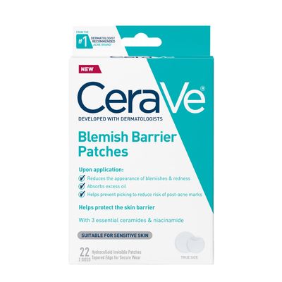 CeraVe Hydrocolloid Blemish Patches, Oil Absorbing Spot Control with Ceramides and Niacinamide, Allergy-Tested &amp; Suitable For Sensitive Skin, Ultra-Thin &amp; Blends Into All Skin Tones, 22ct