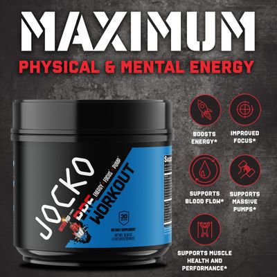 Jocko Fuel Pre Workout for Men &amp; Women - High Stim Low Sugar Blend with Beta Alanine L-Citrulline, Support Muscle Pump, Energy, &amp; Recovery, 200mg of Caffeine Nitro Pop, 30 Servings 1.31lbs (594 G)