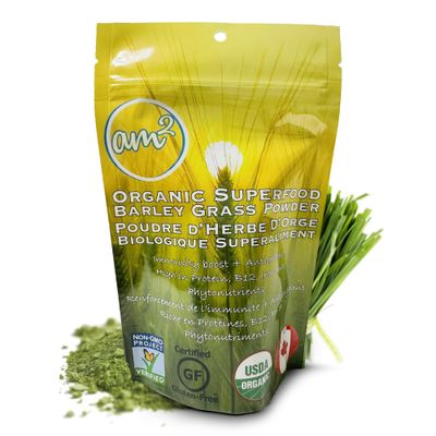 am2 Organic Barley Grass Powder - Organic Superfoods, 125g (62 Servings) - Rich in Antioxidants &amp; Nutrients, Supports Immunity, Digestive Health, and Heart Wellness with an Easy Daily Dose