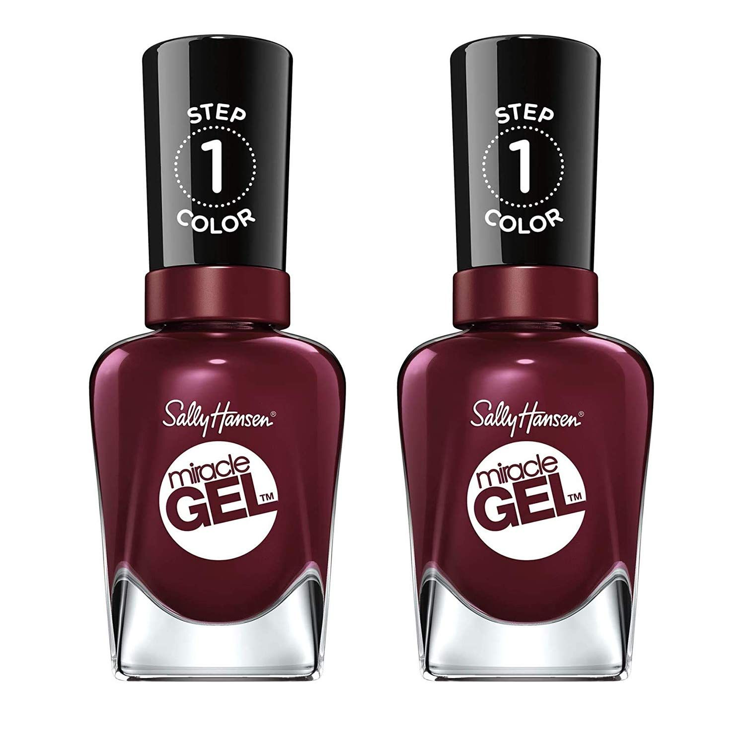 Sally Hansen Miracle Gel, Wine Stock, Long Lasting, Gel-Like Formula, No UV Lamp Needed, Purple Nail Polish
