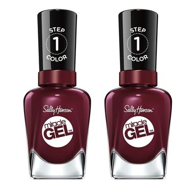Sally Hansen Miracle Gel, Wine Stock, Long Lasting, Gel-Like Formula, No UV Lamp Needed, Purple Nail Polish