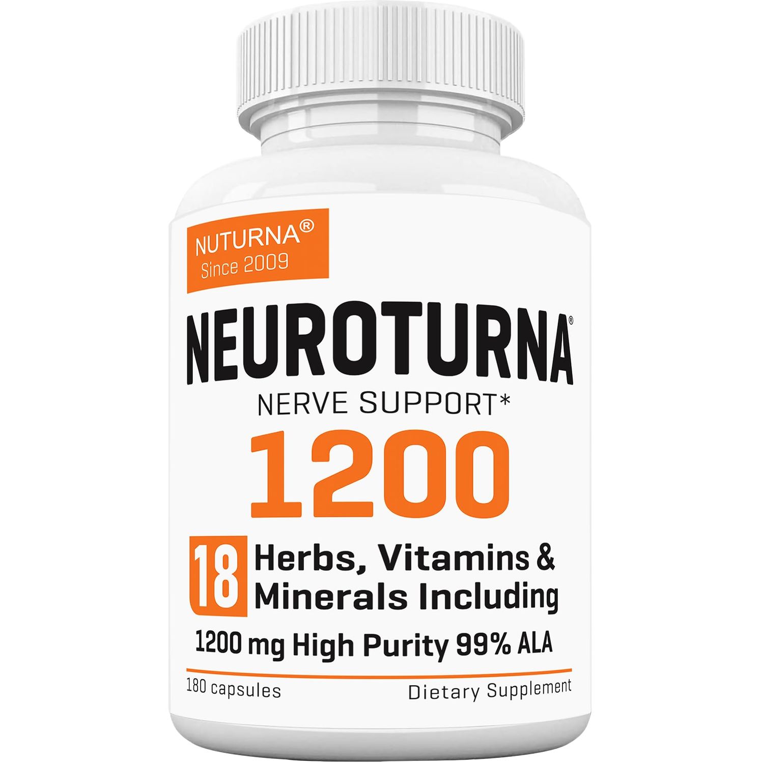 Neuropathy Supplement with 1200 mg Alpha Lipoic Acid - Doctor Formulated - 18-in-1 Natural Nerve Vitamins - Made in USA - 180 Capsules