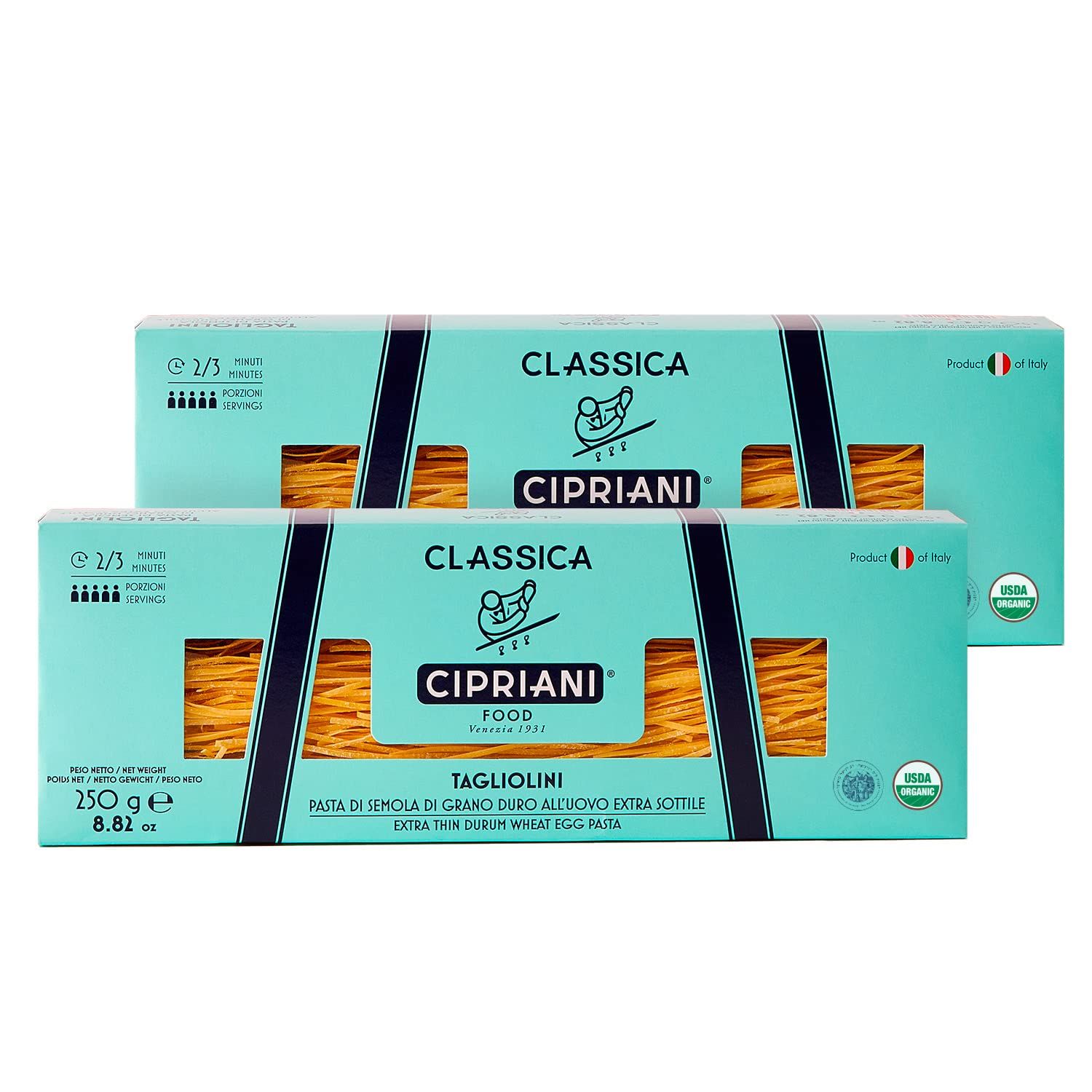 Cipriani Food Extra Thin Egg Pasta, 250 Gram (Pack of 2) (Tagliolini)