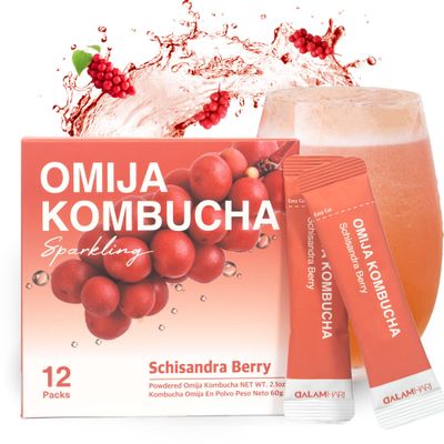 DALAMHARI Kombucha Powder Schisandra Berry Tea Omija 12T Probiotic Soda Urban Remedy Health Ade Drink Synergy Juice Scoby Starter Kit Adaptogenic Prebiotic Sugar Free Energy