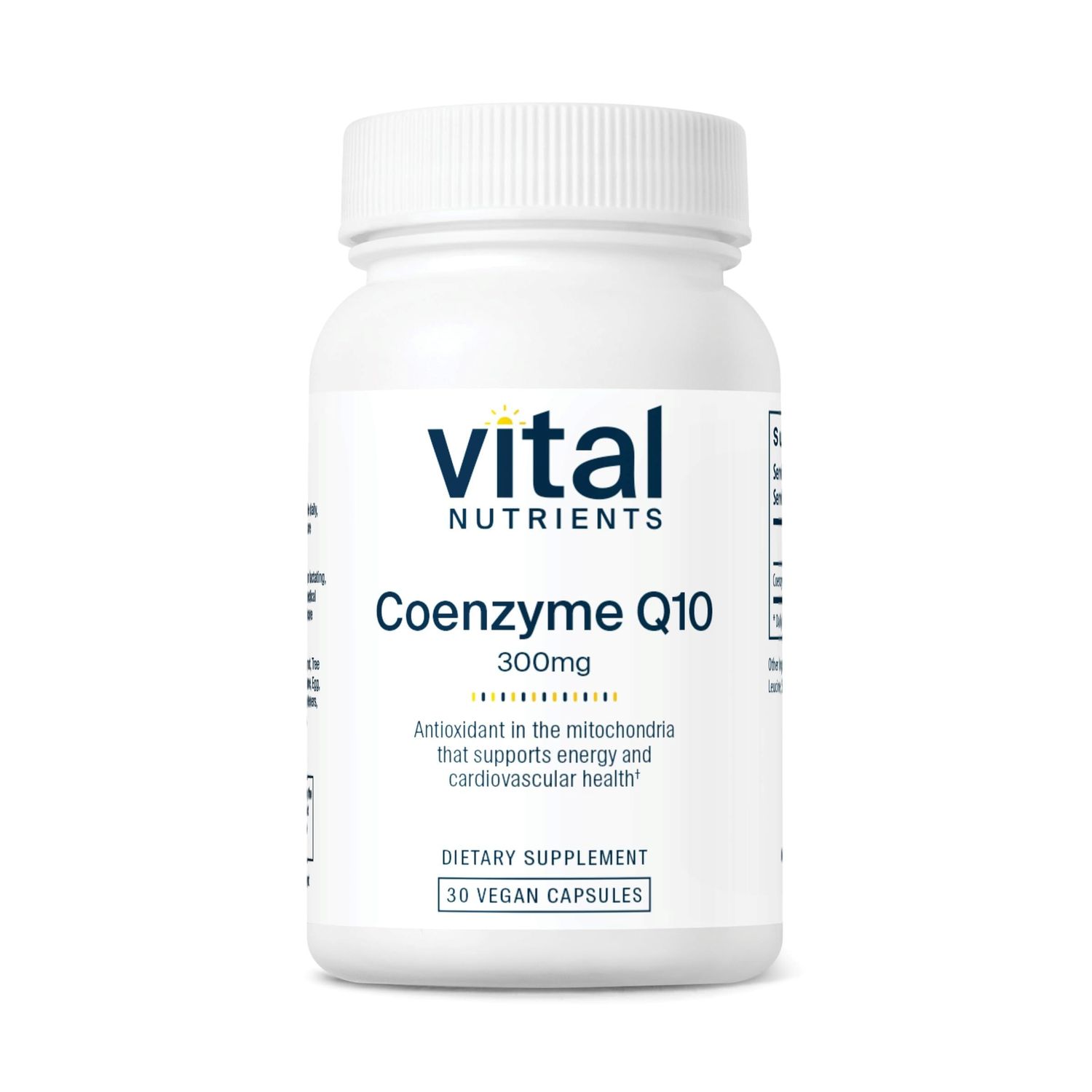 Vital Nutrients CoQ10 300mg | Vegan Supplement | Potent Antioxidant of CoEnzyme Q10 to Support Heart Health and Energy Levels | Gluten, Dairy and Soy Free | Non-GMO | 30 Capsules