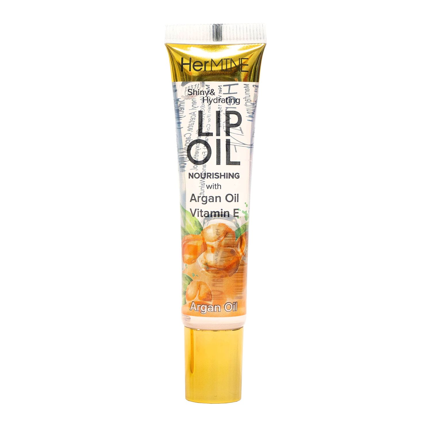 HerMINE Nourishing Lip Oil with Argan Oil &amp; Vitamin E Clear Long Lasting Hydrating Lip Moisturizing Gel 15g / 0.52oz (Argan Oil)