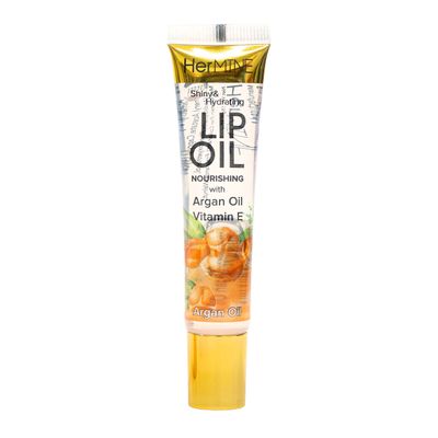 HerMINE Nourishing Lip Oil with Argan Oil &amp; Vitamin E Clear Long Lasting Hydrating Lip Moisturizing Gel 15g / 0.52oz (Argan Oil)