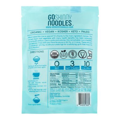 GoSkinny Noodles Rice (24), Organic, Odorless Shirataki & Konjac, Low Carb, Low Calorie, Gluten Free, Vegan, Kosher, Keto, Paleo-Friendly, Ready in Minutes