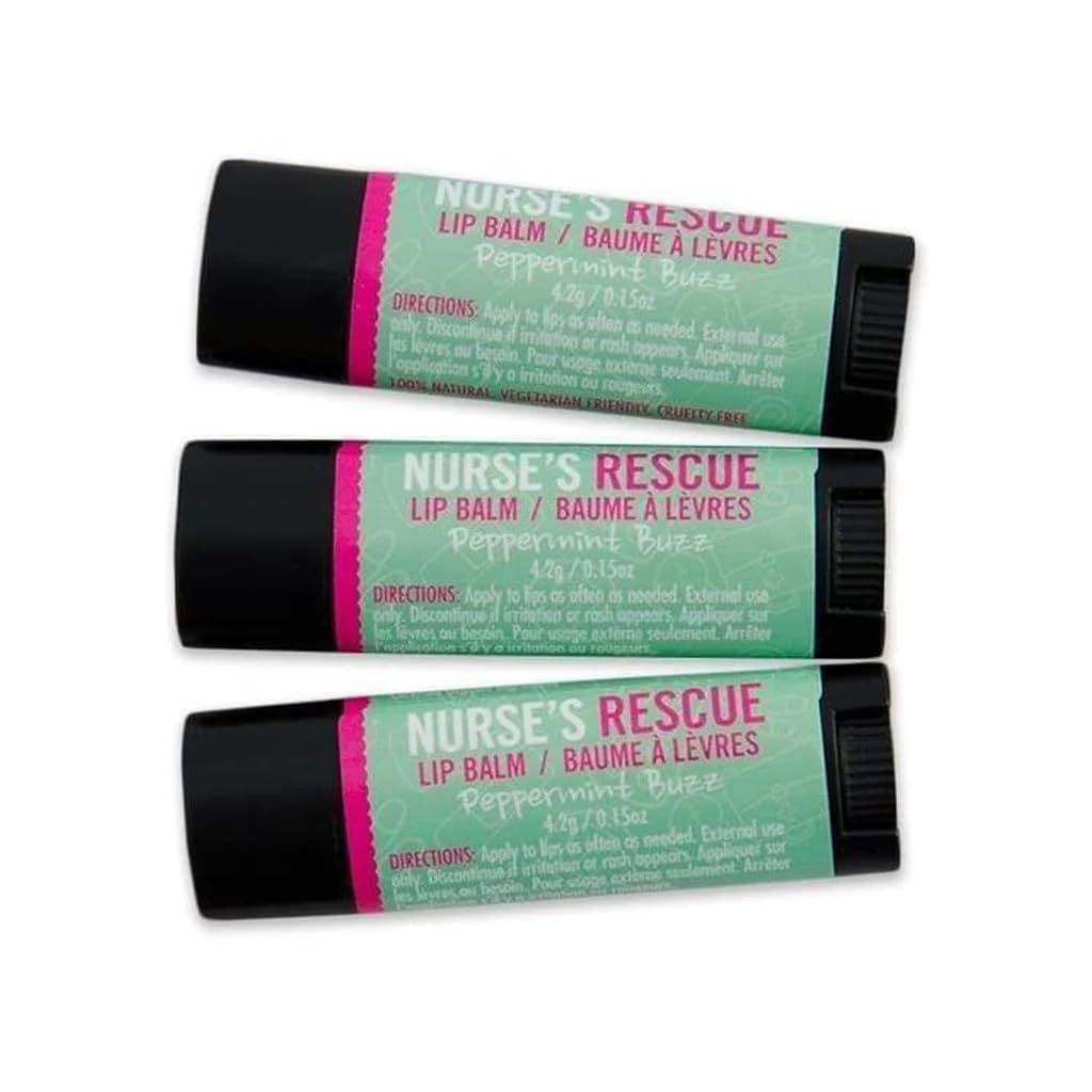 Walton Wood Farm Lip Balm Trio (Nurse&#39;s Rescue) Peppermint Buzz Flavor 100 All-Natural, Vegetarian Friendly, and Paraben-Free
