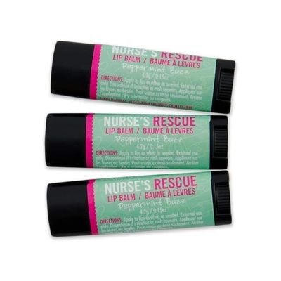 Walton Wood Farm Lip Balm Trio (Nurse&#39;s Rescue) Peppermint Buzz Flavor 100 All-Natural, Vegetarian Friendly, and Paraben-Free