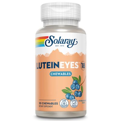 SOLARAY Chewable Lutein Eyes 18 | Eye &amp; Macular Health Support Supplement w/Naturally Occurring Lutein and Zeaxanthin | Non-GMO | 30 Chewables
