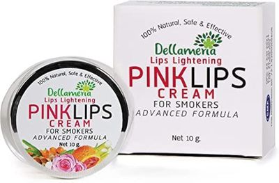 Dellameria Pink Lips Cream Dark Lip Treatment for Smokers &amp; Non Smokers Repairs Dull Dry Cracked Lips Reduces Pigmentation Lightens Dark Lips &amp; Restores Natural Pinkness Unisex Formula