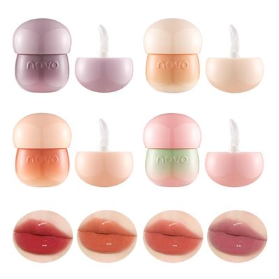 Lovelycat Pudding GlowBlurring Pot Lip, Pudding Glow Lip Balm, Non-Sticky Glossy Tinted Lip Balm Makeup, Long-Lasting Waterproof (4PC, One Size)