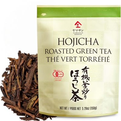 YAMASAN KYOTO UJI Hojicha Tea, Roasted green Tea, Low caffeine, JAS Certified Organic, Japanese Tea, 150g Bag