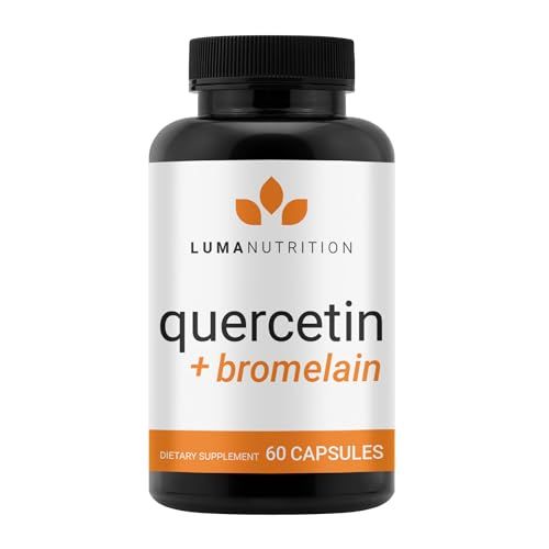 Luma Nutrition Quercetin 500mg - Quercetin with Bromelain Supplement - Antioxidant - Immune Support - Vegan &amp; Gluten-Free - 60 Capsules