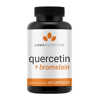 Luma Nutrition Quercetin 500mg - Quercetin with Bromelain Supplement - Antioxidant - Immune Support - Vegan &amp; Gluten-Free - 60 Capsules