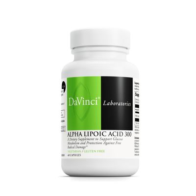 DAVINCI Labs Alpha Lipoic Acid 300 - Dietary Supplement to Support Metabolism and Healthy Collagen Levels - with 300 mg Alpha Lipoic Acid per Capsule - Gluten-Free - 60 Vegetarian Capsules