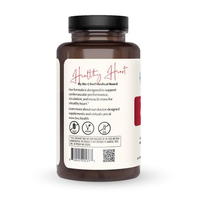 The Wellness Company Healthy Heart | 60 Capsule (1 mo. Supply) | with Grape Seed Extract, Taurine to Promote Heart Health | Non-GMO, Vegan, Gluten Free | Supporting Healthy Cardiovascular Function