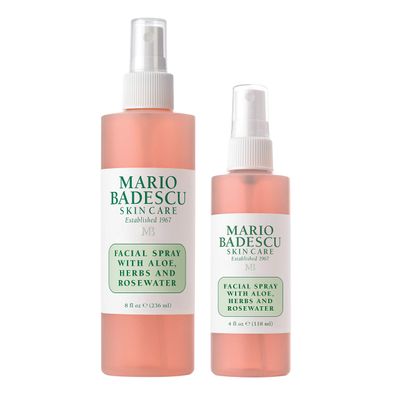 Mario Badescu Facial Spray with Aloe, Herbs and Rose Water for All Skin Types, Face Mist that Hydrates, Rejuvenates &amp; Clarifies, 8 &amp; 4 FL OZ Combo