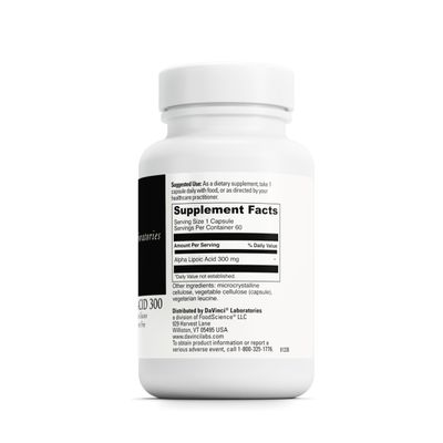 DAVINCI Labs Alpha Lipoic Acid 300 - Dietary Supplement to Support Metabolism and Healthy Collagen Levels - with 300 mg Alpha Lipoic Acid per Capsule - Gluten-Free - 60 Vegetarian Capsules