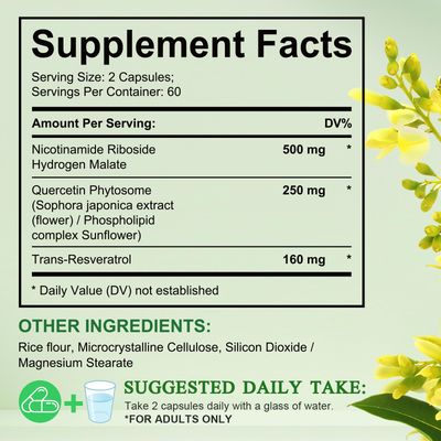 NIFEISHI NAD Supplement, Nicotinamide Riboside, NAD 910MG Liposomal Supplements for Women &amp; Men, NAD Supplement for Anti Aging and Cell Regeneration -120 Capsules