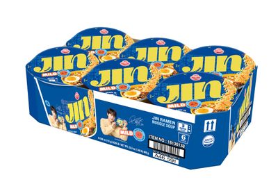 OTOKI Jin Ramen Mild Bowl, BTS Jin &amp; JIN Ramen Edition, Authentic Korean Instant Noodles with Beef Bone Broth, Savory &amp; Mild Flavor, Ready in 5 Minutes 3.88oz x 6 Pack