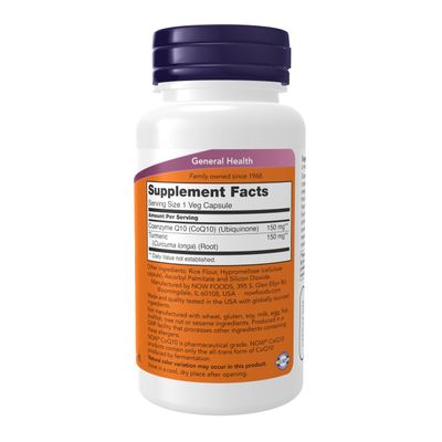 NOW Foods Supplements, CoQ10 150 mg, Pharmaceutical Grade, All-Trans Form produced by Fermentation, 100 Veg Capsules
