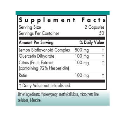 Nutricology Quercetin Bioflavonoids - Lemon Bioflavonoid Complex, Rutin, Citrus Extract, Hesperidin, Vegetarian Capsules - 100 Count