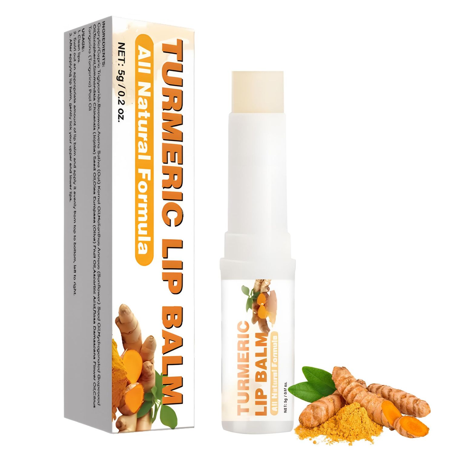 1PCS Turmeric Lip Balm for Dark Lips,Lip Lightening For Dark Lips Smoker,Lip Balm for Lip Softening &amp; Hydration, Help Fade Lip Discoloration 0.17 oz