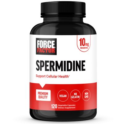 FORCE FACTOR Spermidine Supplements for Women &amp; Men, Antioxidants Supplement for Longevity &amp; Cellular Health, Vegan, No Gelatin, Non-GMO, 120 Capsules