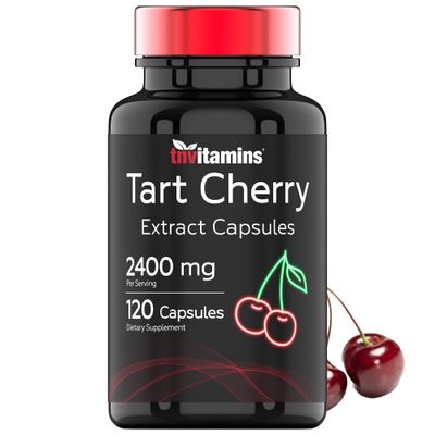 Tart Cherry Capsules (2400 MG - 120 Count) | from Montmorency Cherry Extract | Provides Antioxidants, Anthocyanins, &amp; Phytonutrients | Tart Cherry for Sleep and More! | Non-GMO, Made in The USA!