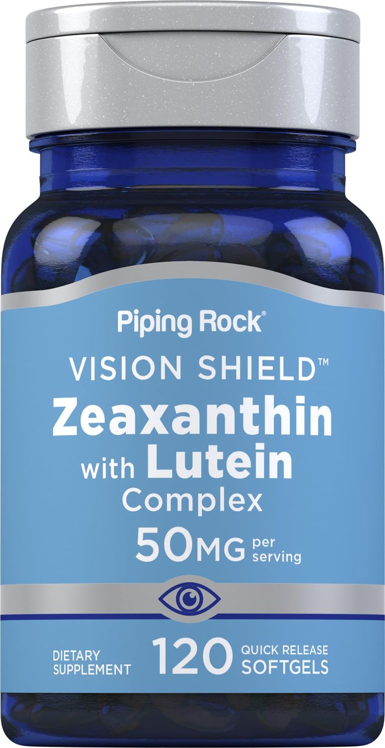 Piping Rock Zeaxanthin Plus Lutein | 50mg | 120 Softgels | Eye Vision Shield Complex | from Marigold Extract | Non-GMO, Gluten Free Supplement