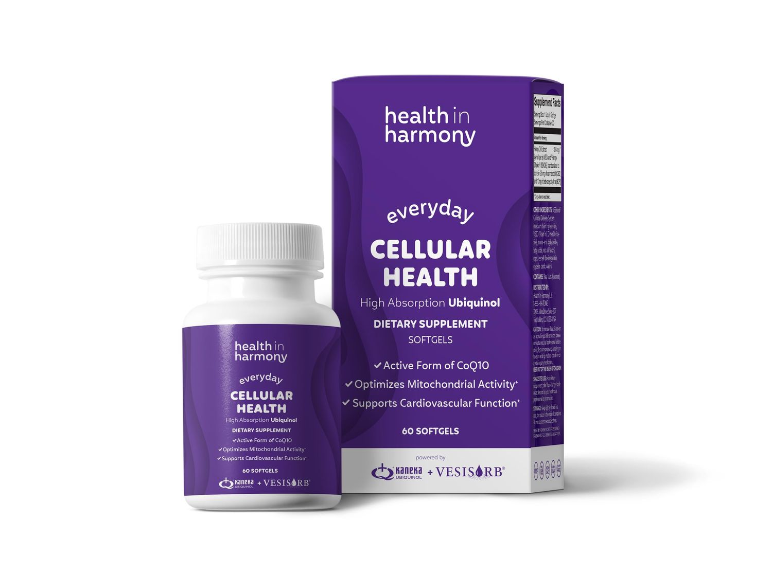 Everyday Cellular Health Supplement - Ubiquinol Coq10 Supplements With Vesisorb For Enhanced Absorption - Energy Supplements Support Mitochondrial Function and Antioxidant Protection (2 Month Supply)