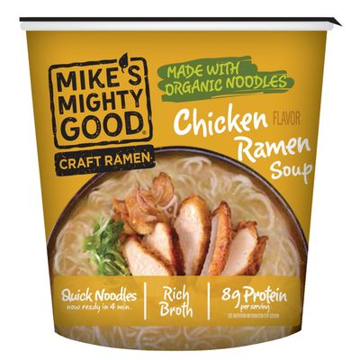 Mike&#39;s Mighty Good Ramen Chicken Soup - Chicken Noodle Soup - Instant Ramen Noodles Cups - Organic Non-GMO Instant Noodles - 1.6 Ounces - 6 Pack