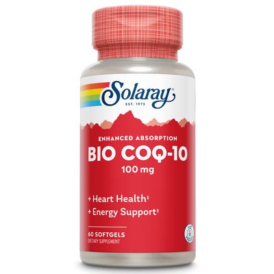 SOLARAY Bio CoQ-10 100 mg | Enhanced Absorption | Vitamins A &amp; E | Healthy Heart &amp; Cellular Energy Support (60 CT)
