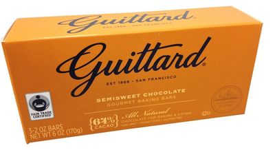 Guittard, 64 All Natural Cocoa Baking Bars, Semi Sweet, 6oz Package (Pack of 4)