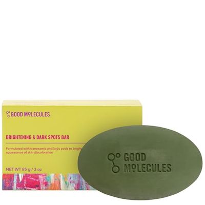Good Molecules Brightening &amp; Dark Spots Bar - Soap Free Face and Body Bar - Tranexamic, Kojic Acids and Niacinamide to Target Dark Spots - Skin Care