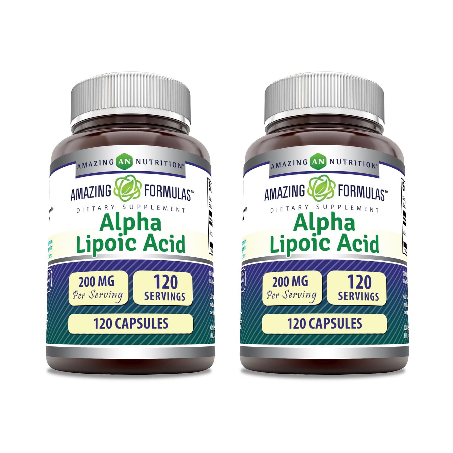 Amazing Formulas Alpha Lipoic Acid | 200 Mg Supplement | 120 Capsules | Non-GMO | Gluten-Free | Made in USA (2 Pack)