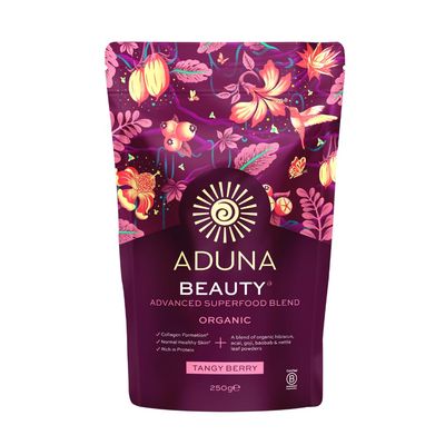 Aduna Advanced Superfood Beauty Blend | 100 Organic Powder for Smoothies/Juices &amp; Yoghurt | 250g Resealable and Recyclable Pack