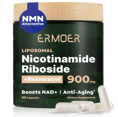 NAD Resveratrol Supplement, NAD Nicotinamide Riboside Resveratrol 900mg, Liposomal NAD Supplements for Women &amp; Man, NMN Supplement Alternative for Anti-Aging, Energy (80 Capsules)