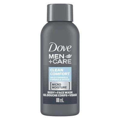 Dove Men Care Hydrating Clean Comfort Pack of 24 Body and Face Wash with 24-Hour Nourishing Micromoisture Technology Body Wash for Men, 3 oz