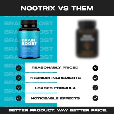 Nootrix Brain Boost Nootropic Supplement | Supports Memory, Mental Focus, Cognitive Health &amp; Energy | Caffeine-Free, Promotes Healthy Mood &amp; Brain Function w/Gingko Biloba &amp; DMAE | 240 Capsules
