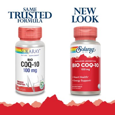 SOLARAY Bio CoQ-10 100 mg | Enhanced Absorption | Vitamins A &amp; E | Healthy Heart &amp; Cellular Energy Support (60 CT)