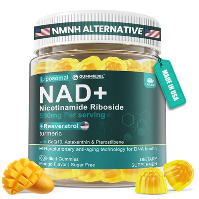 Liposomal NAD Resveratrol Supplement | Nicotinamide Riboside 1000mg, B3, CoQ10 | NMNH Supplement Alternative For Anti-Aging, Cellular Energy &amp; Focus, NAD PLUS For Women &amp; Men, Sugar Free, 60cts