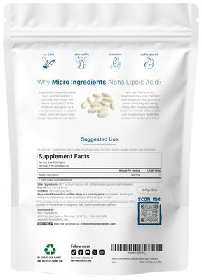 Micro Ingredients Alpha Lipoic Acid 600mg, 300 Softgels | with MCT Oil for High Absorption | Antioxidant Support for Heart, Energy &amp; Liver Health | Non-GMO, Gluten-Free, Soy-Free
