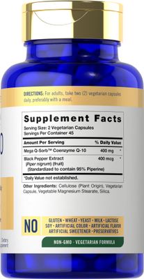 Carlyle CoQ10 400mg | 90 Count | Vegetarian, Non-GMO and Gluten Free Supplement