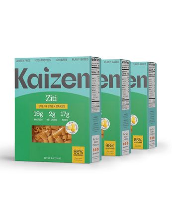 KAIZEN KETO Pasta Ziti - 2 Net Carbs, 19g protein - Gluten-Free, Keto Pasta Made with High Fiber Lupini Flour - 8 ounces (Pack of 3)