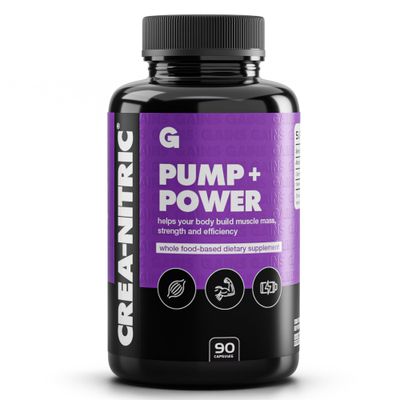Gains in Bulk Crea-Nitric, Creatine Nitrate Pre Workout Supplement, Nitric Oxide Support, Gluten Free, Promotes Muscle Strength, Pump and Non-Stim Energy, Supplements for Men and Women, 90 Capsules