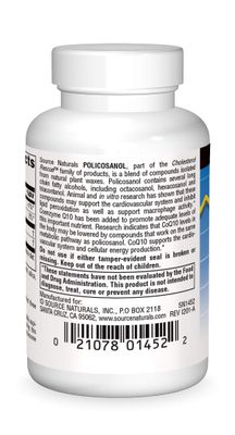 Source Naturals Policosanol with Coenzyme Q10 10 Mg Tablet, 60 Count